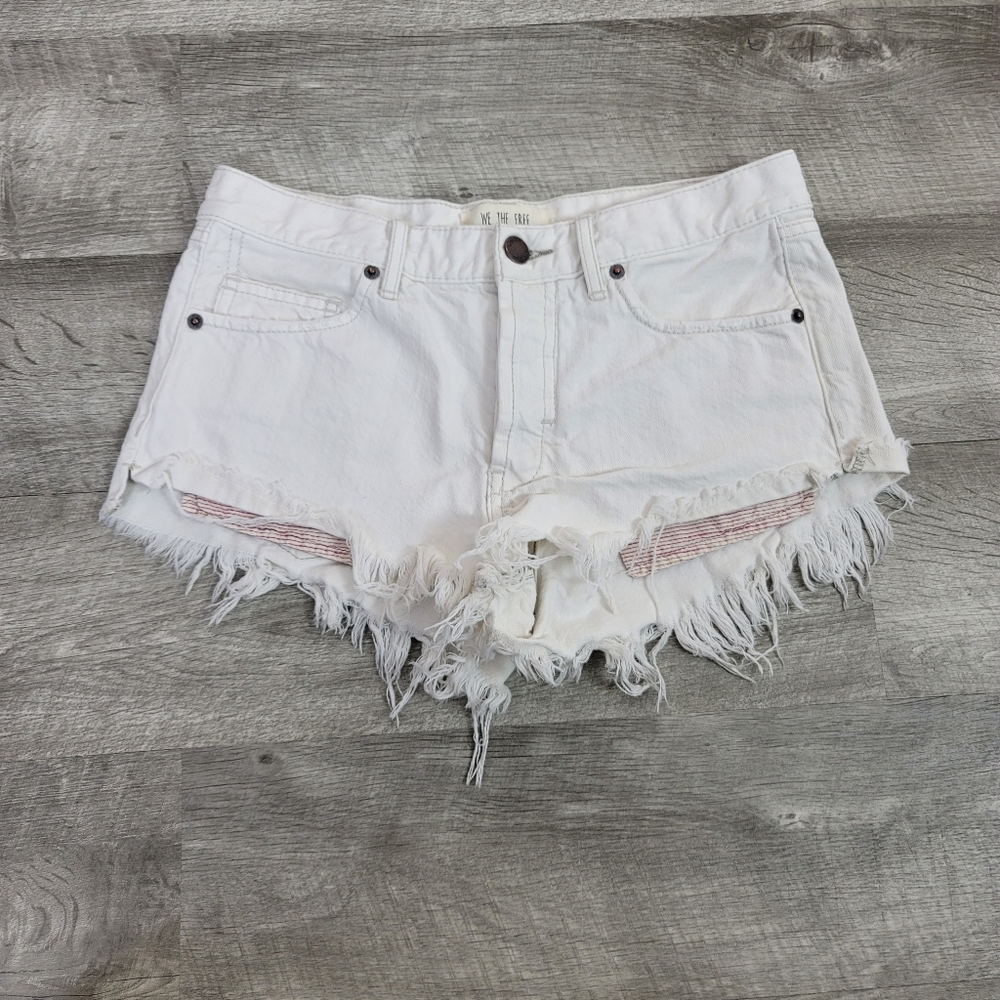 Free people we the free white denim cutoff shorts